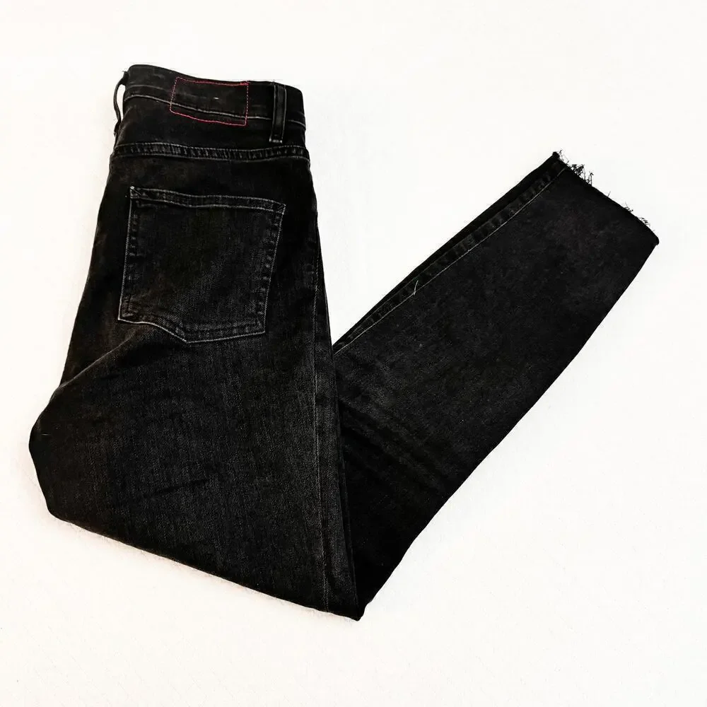 Marine Layer High Skinny Charcoal Black Denim Jeans Size 27